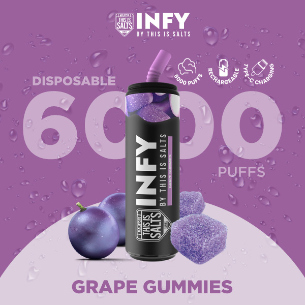 INFY 6000 Puffs Grape Gummies กลิ่นกัมมี่องุ่น