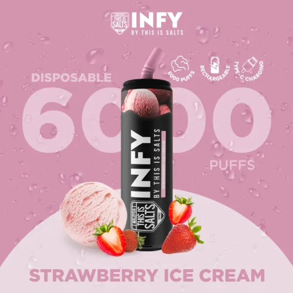 INFY 6000 Puffs Strawberry Ice Cream กลิ่นไอศกรีมสตรอเบอร์รี่